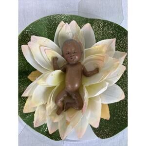 Kish & Company Water Babies “Nile” Tiny Brown-Skinned Baby Boy On Lotus Lily Pad